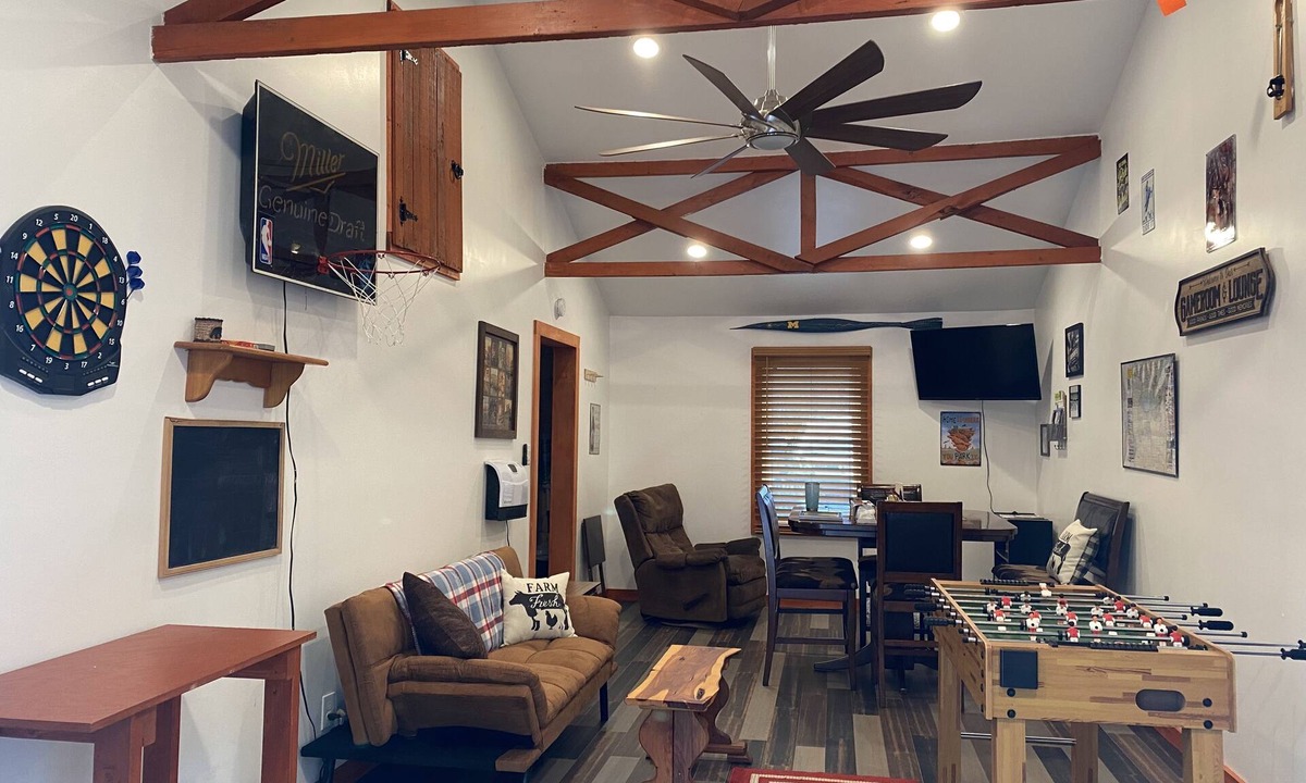 Prudenville House | Rustic home on wooded lot, very private. Lake and dock access. Close to trails.