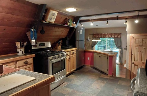 Ludington Cabin | AFrame Cabin w/Acreage-Hamlin Lake-Hot Tub-Kayaks-Firepit-Dogs okay! No Fees!