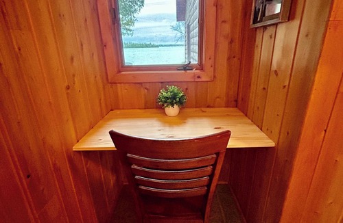 Presque Isle Cabin | Camp Windy Dock: Lakefront 5BR camp with dock, hot tub, fire pit, and kayak access.