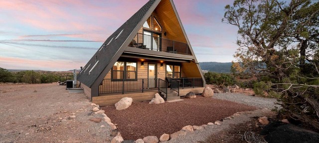 Experience Pure Glamping on this A-frame Placed in the Middle of the Desert in Wayne County, Utah in Wayne County