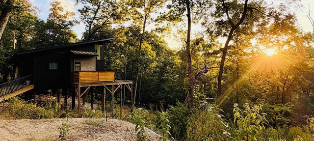 Firefly 2, luxury lakeside treehouse w/hot tub, BBQ, extra parking, boat put-in in Eureka Springs