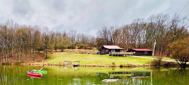 Hillside Cabin : Secluded Log Cabin on 15 Acres, Pond & trails. Near Woodbury in Coshocton