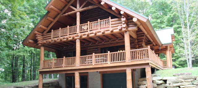 Log cabin in the woods in Copemish