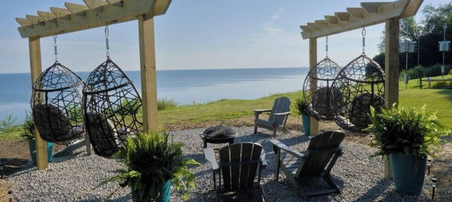 Luxury Lakefront Retreat: Panoramic Views, Game Room, Fire Pit Swings & More in Ashtabula