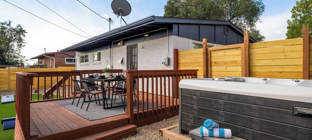 Mini Golf Fire Pit Hot Tub, Game House for 14 in Arvada