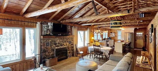 Riverfront cabin, on a secluded section of the Middle Branch, Pere Marquette in Baldwin