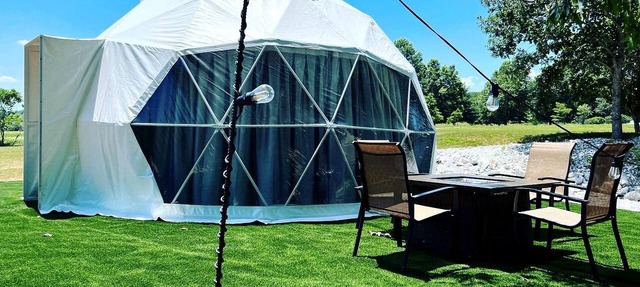 Riverfront Cozy Dome with Patio and Fire Pit in Missouri in Clever