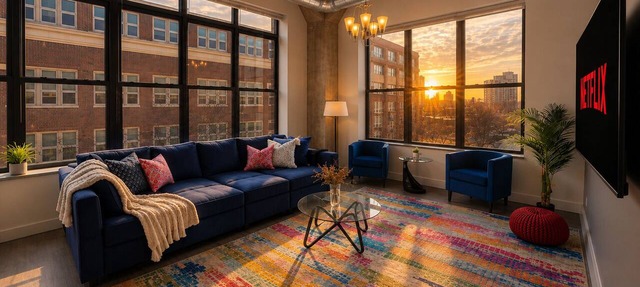 Spacious 3BR Suite with Skyline Views Near McCormick in Chicago