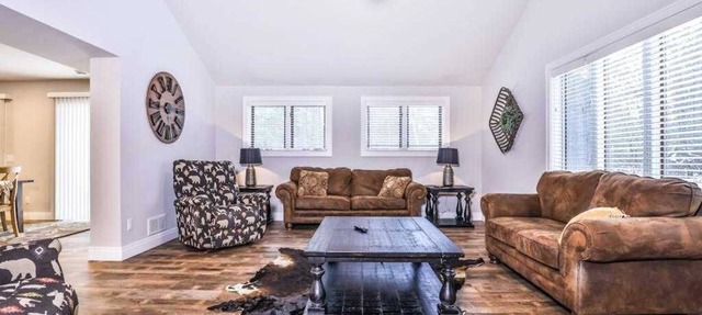 Updated, tree-lined home on the snowmobile trail with gas fireplace & firepit in Manitowish Waters