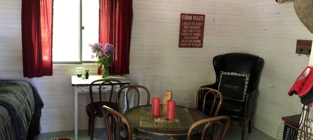 very private,adorable rustic cabin -out house , full shower house off barn in Petoskey